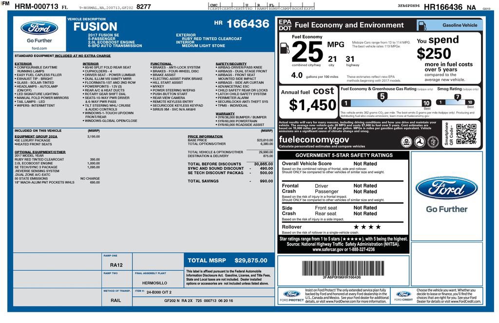 Certified 2017 Ford Fusion SE w/ Fusion SE Technology Package FWD image 8