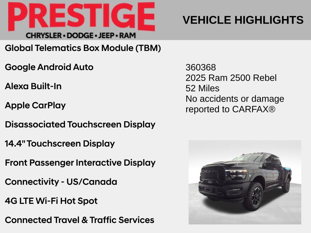Used 2025 RAM 2500 Rebel w/ Rebel Level 2 Equipment Group AWD/4WD image 8
