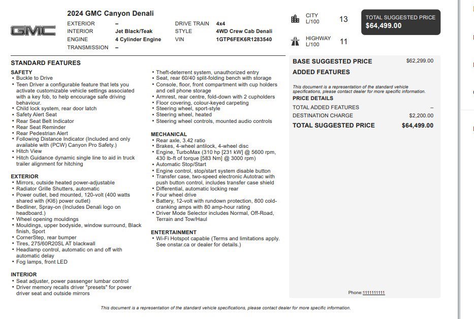 Certified 2024 GMC Canyon Denali AWD/4WD image 36