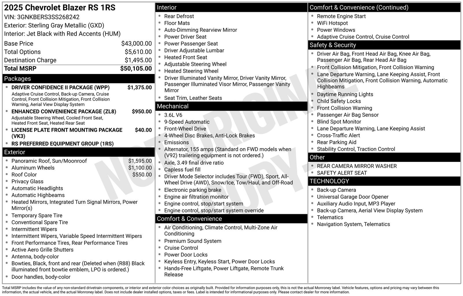 New 2025 Chevrolet Blazer RS w/ Driver Confidence II Package FWD image 18