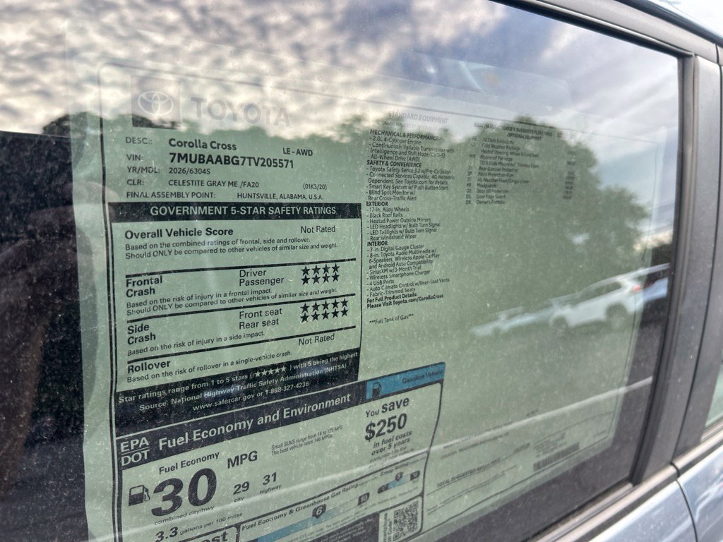 New 2026 Toyota Corolla Cross LE w/ Moonroof Package AWD/4WD image 30