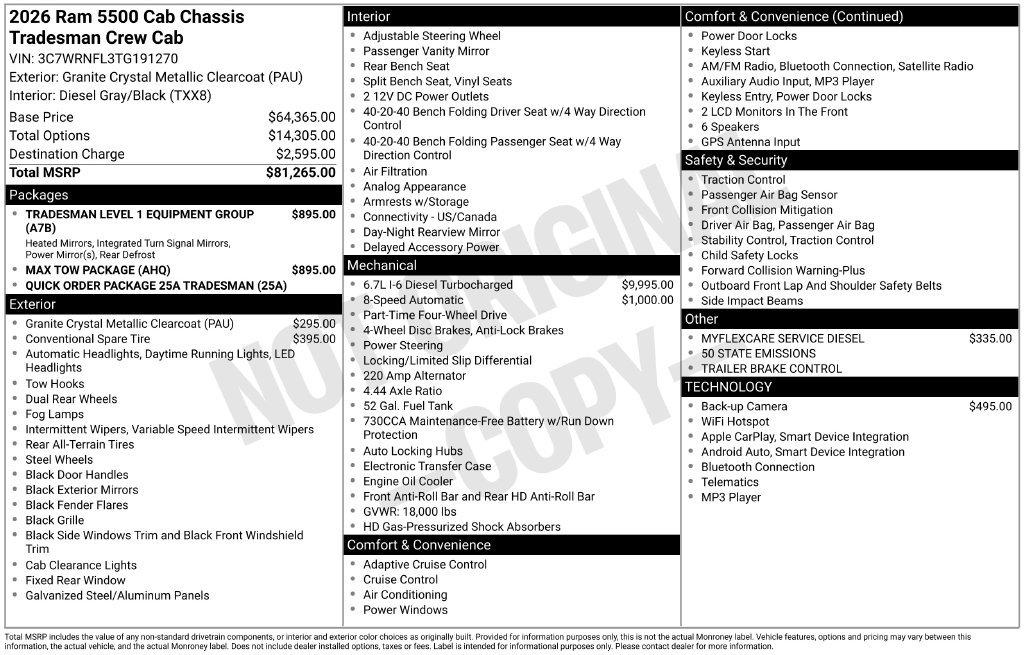 New 2026 RAM 5500 Tradesman AWD/4WD image 5