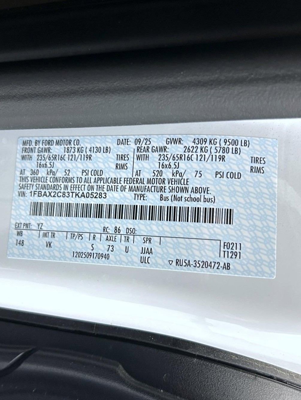 New 2026 Ford Transit 350 XL RWD image 23