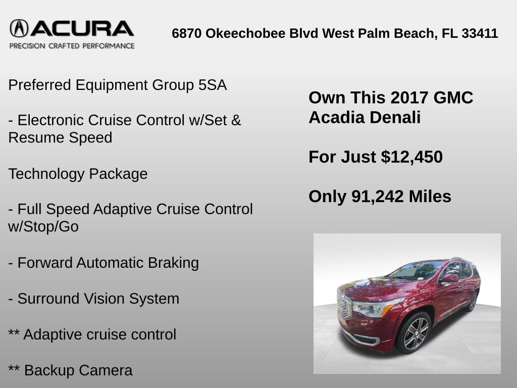 Used 2017 GMC Acadia Denali w/ Technology Package FWD image 6