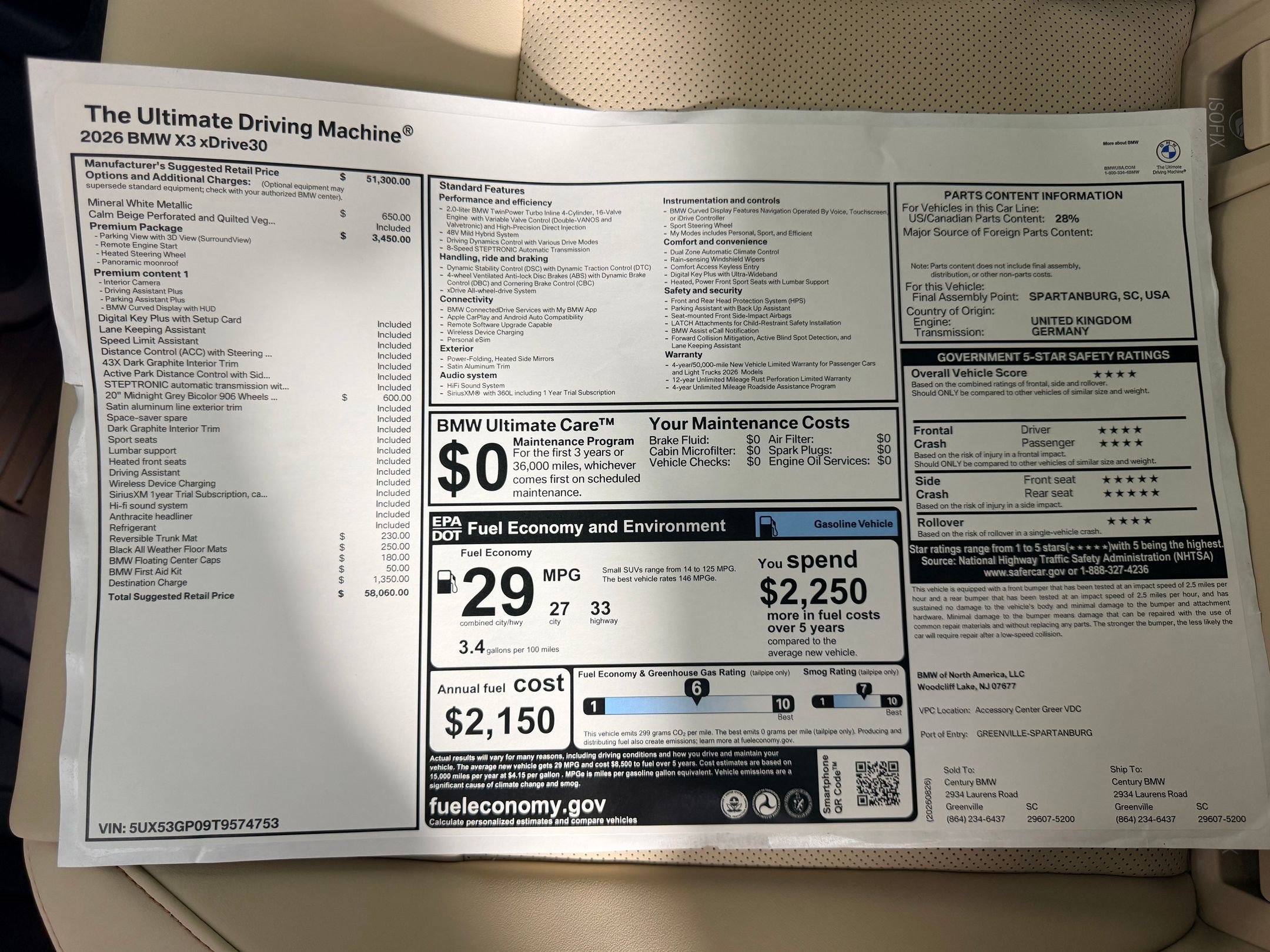 New 2026 BMW X3 xDrive30i w/ Premium Package AWD/4WD image 27