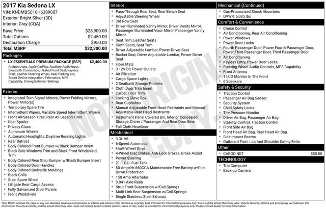 Used 2017 Kia Sedona LX w/ LX Essentials Premium Package FWD image 9