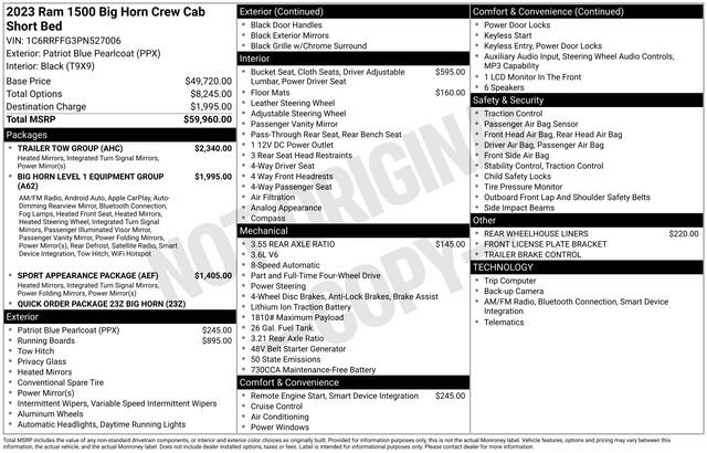 Used 2023 RAM 1500 Big Horn w/ Trailer Tow Group AWD/4WD image 4