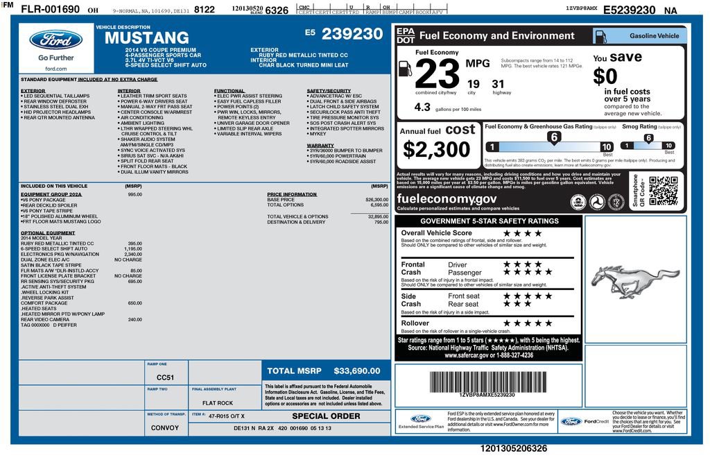 Used 2014 Ford Mustang Premium w/ Electronics Package RWD image 10