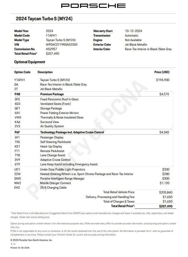 Certified 2024 Porsche Taycan Turbo S image 6