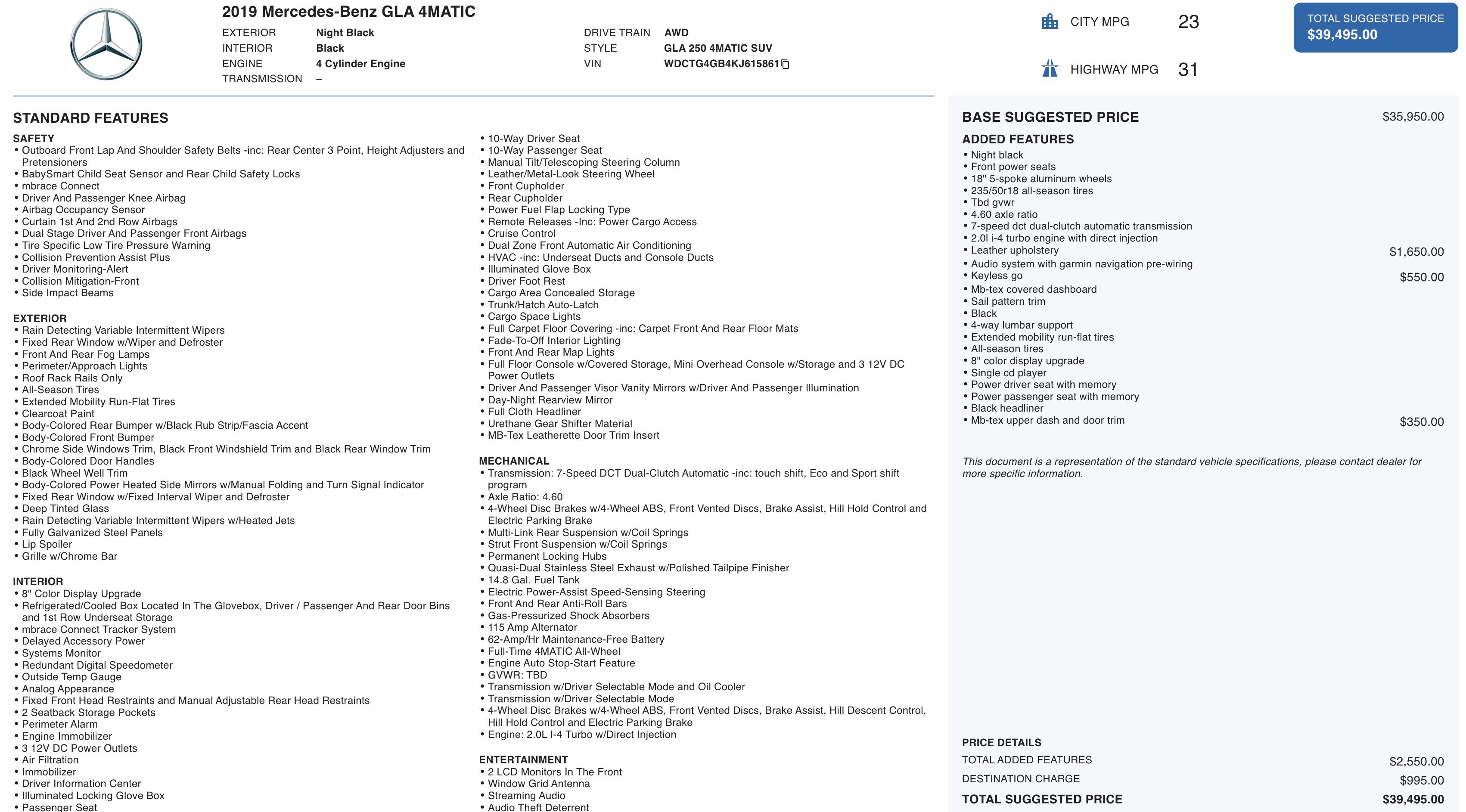 Used 2019 Mercedes-Benz GLA 250 4MATIC image 2