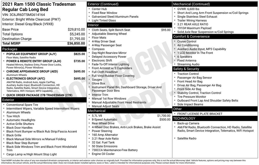 Used 2021 RAM 1500 Tradesman w/ Popular Equipment Group image 21