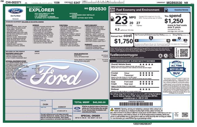 Used 2021 Ford Explorer XLT w/ Equipment Group 202A image 7