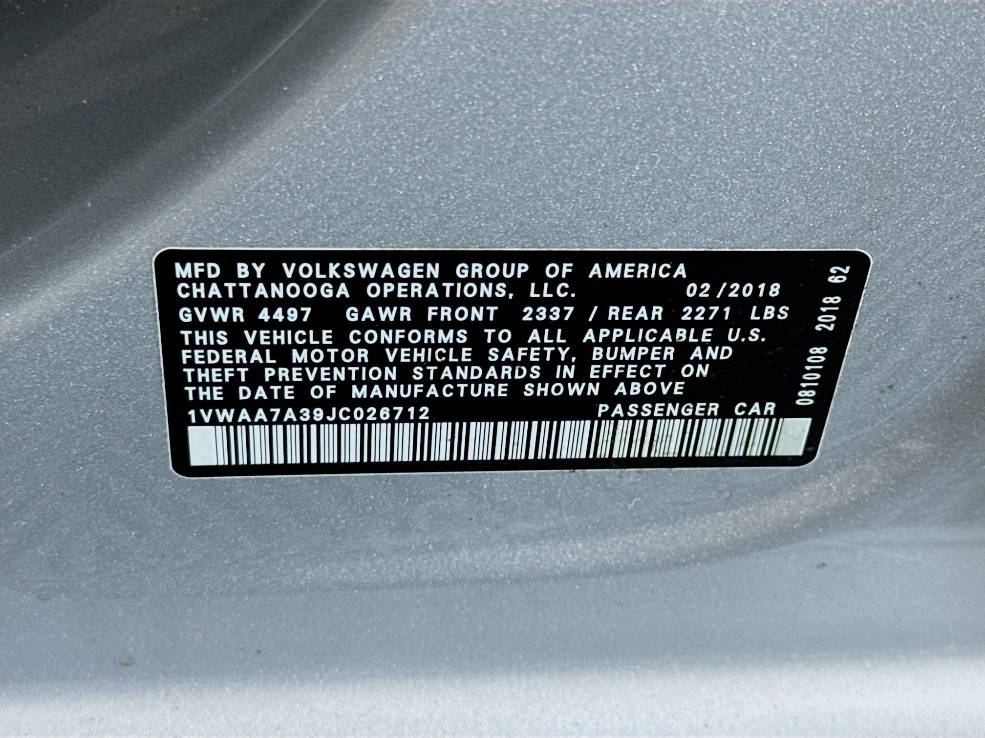Used 2018 Volkswagen Passat 2.0T S FWD image 38