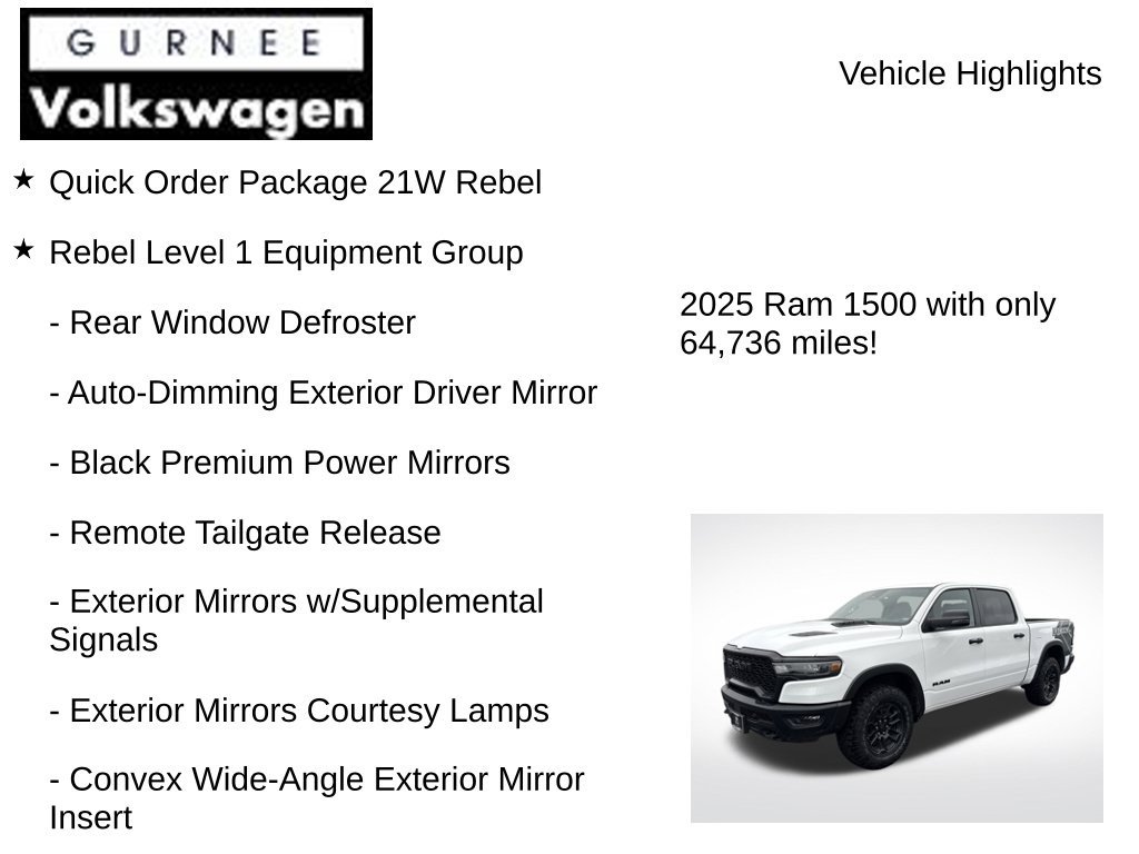 Used 2025 RAM 1500 Rebel w/ Rebel Level 1 Equipment Group AWD/4WD image 7