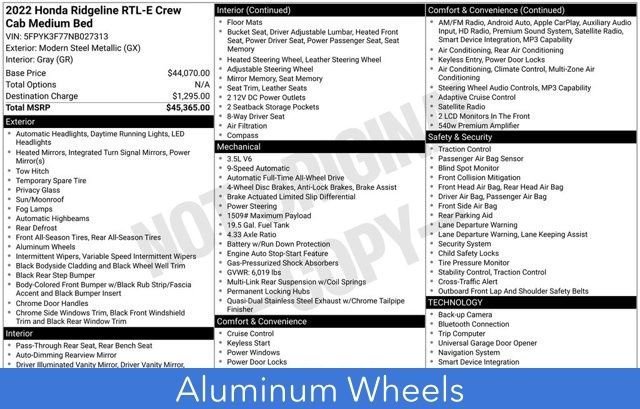 Used 2022 Honda Ridgeline RTL-E image 3