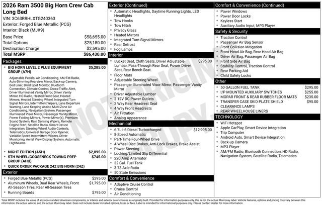 New 2026 RAM 3500 Big Horn image 38