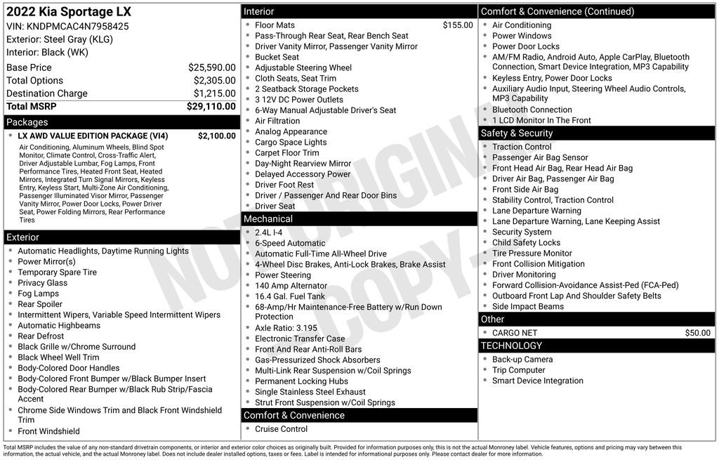 Used 2022 Kia Sportage LX w/ LX AWD Value Edition Package image 10