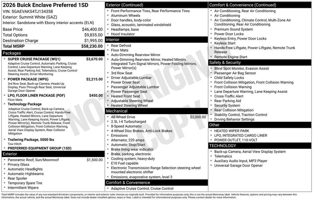 New 2026 Buick Enclave Preferred w/ Super Cruise Package image 5