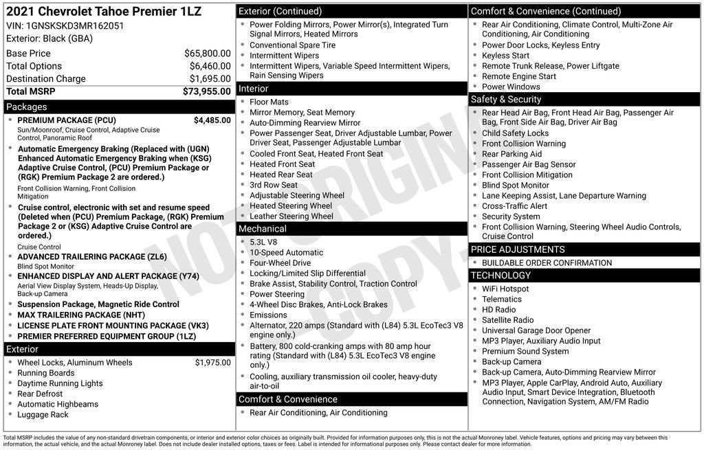 Used 2021 Chevrolet Tahoe Premier w/ Premium Package AWD/4WD image 60