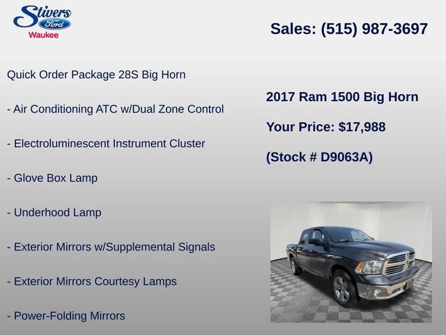 Used 2017 RAM 1500 Big Horn AWD/4WD image 16