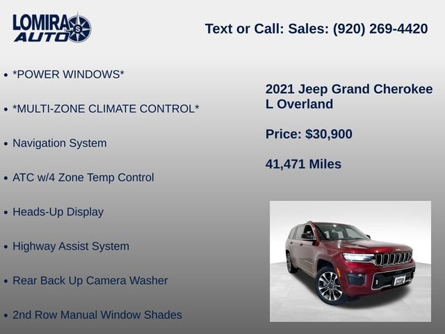 Used 2021 Jeep Grand Cherokee L Overland w/ Advanced Protech Group III AWD/4WD image 27