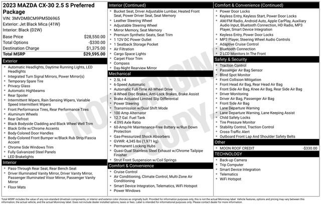 Used 2023 MAZDA CX-30 AWD 2.5 S w/ Preferred Package image 33