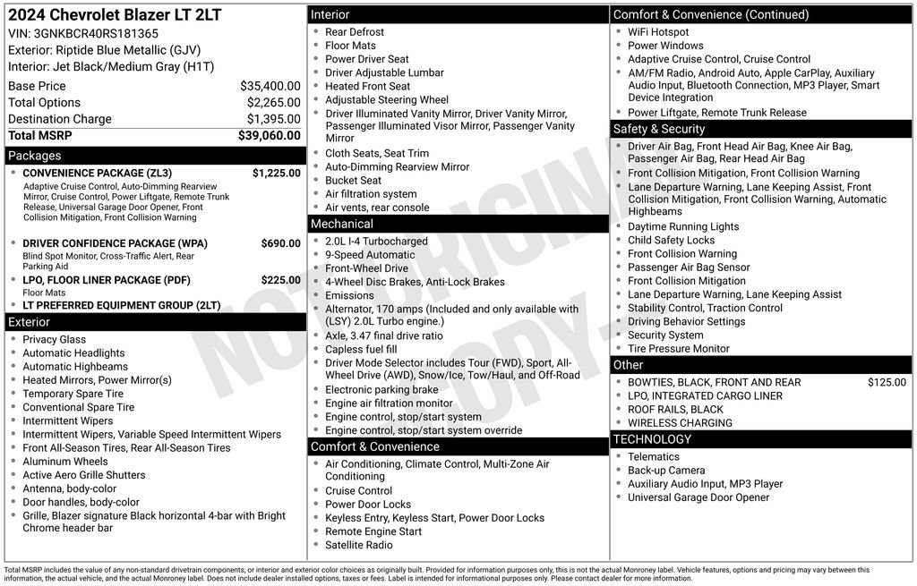 Certified 2024 Chevrolet Blazer LT w/ Convenience Package image 34