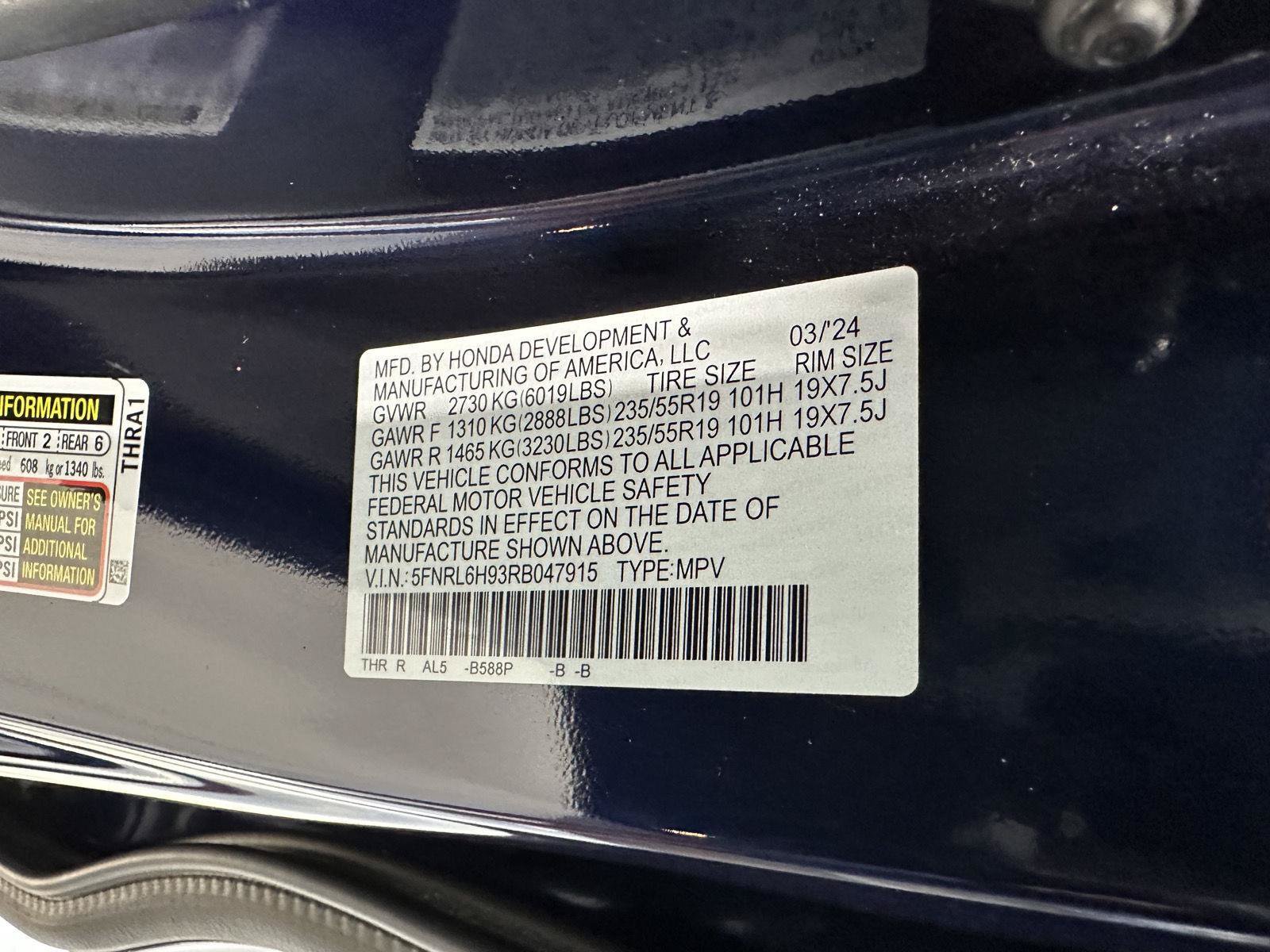 Certified 2024 Honda Odyssey Elite image 16