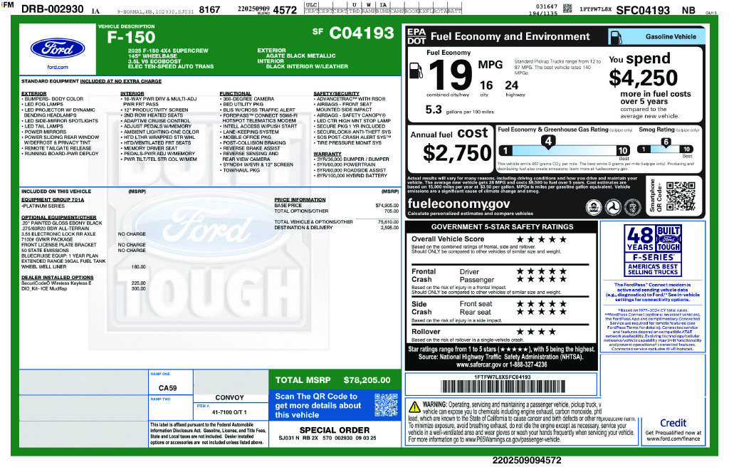 Certified 2025 Ford F150 Platinum AWD/4WD image 5