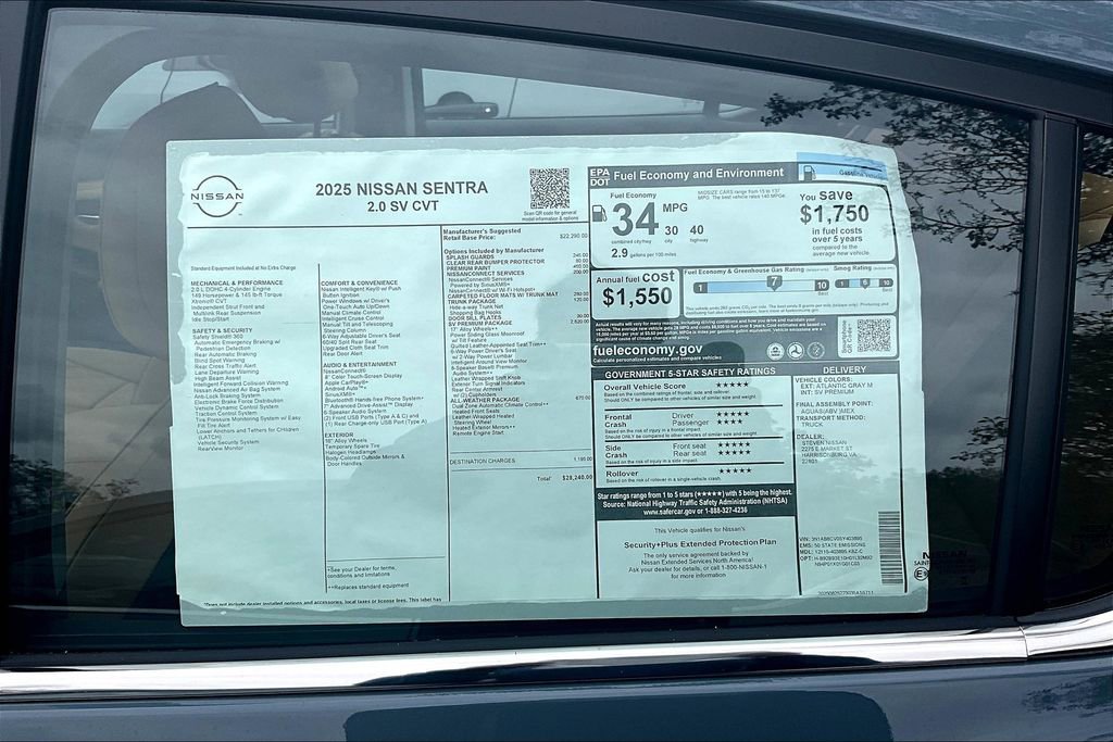 New 2025 Nissan Sentra SV w/ SV Premium Package FWD image 34