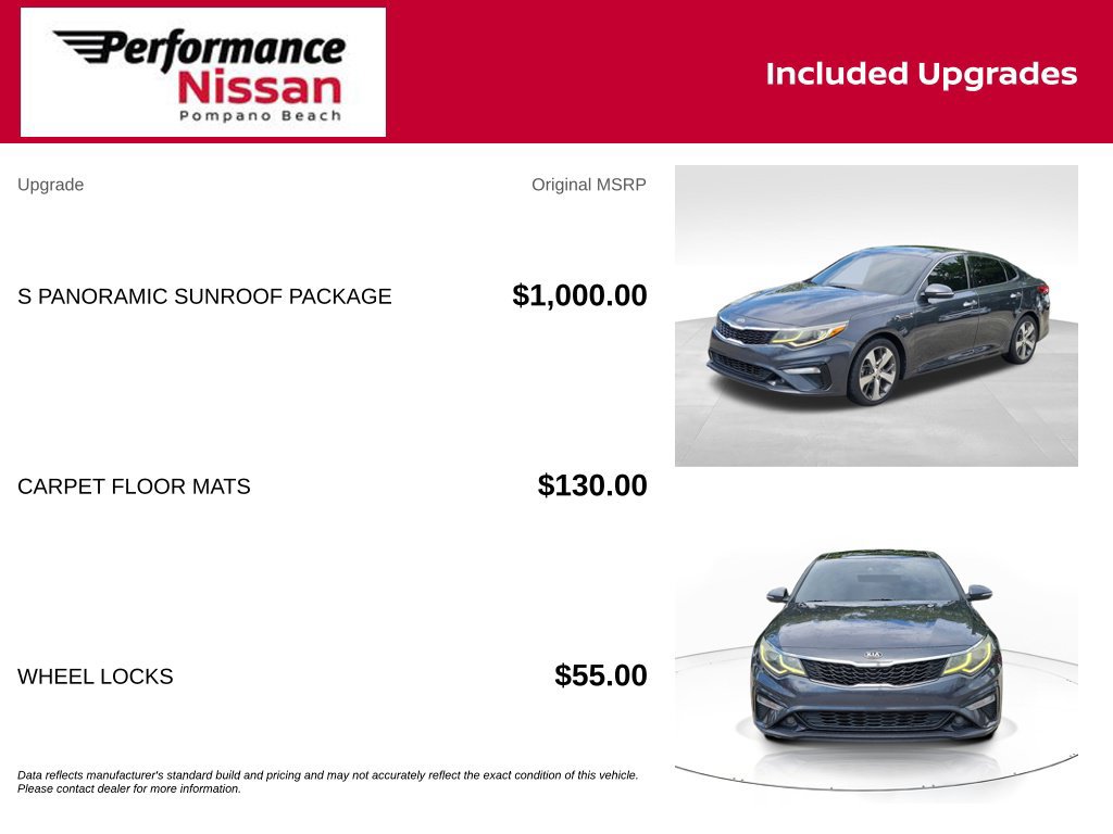 Used 2019 Kia Optima S w/ S Panoramic Sunroof Package FWD image 7