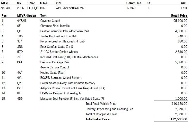 New 2026 Porsche Cayenne Coupe AWD/4WD image 7