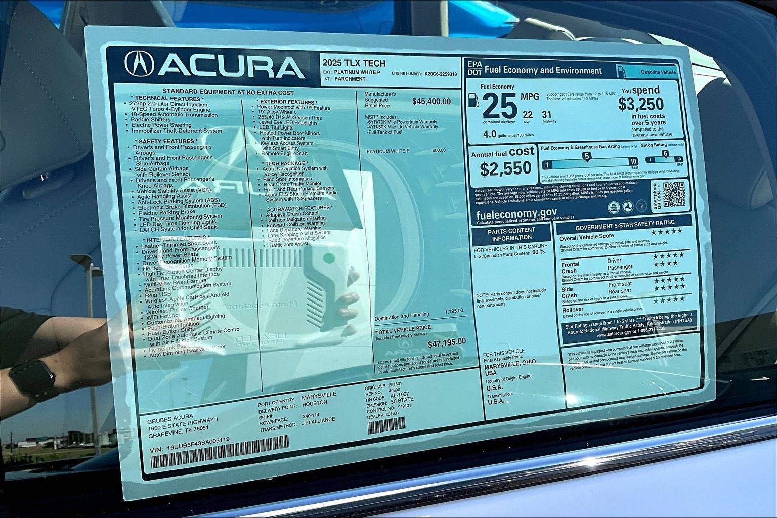 New 2025 Acura TLX w/ Technology Package image 9