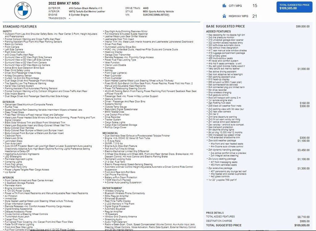 Used 2022 BMW X7 M50i w/ Dynamic Handling Package image 36