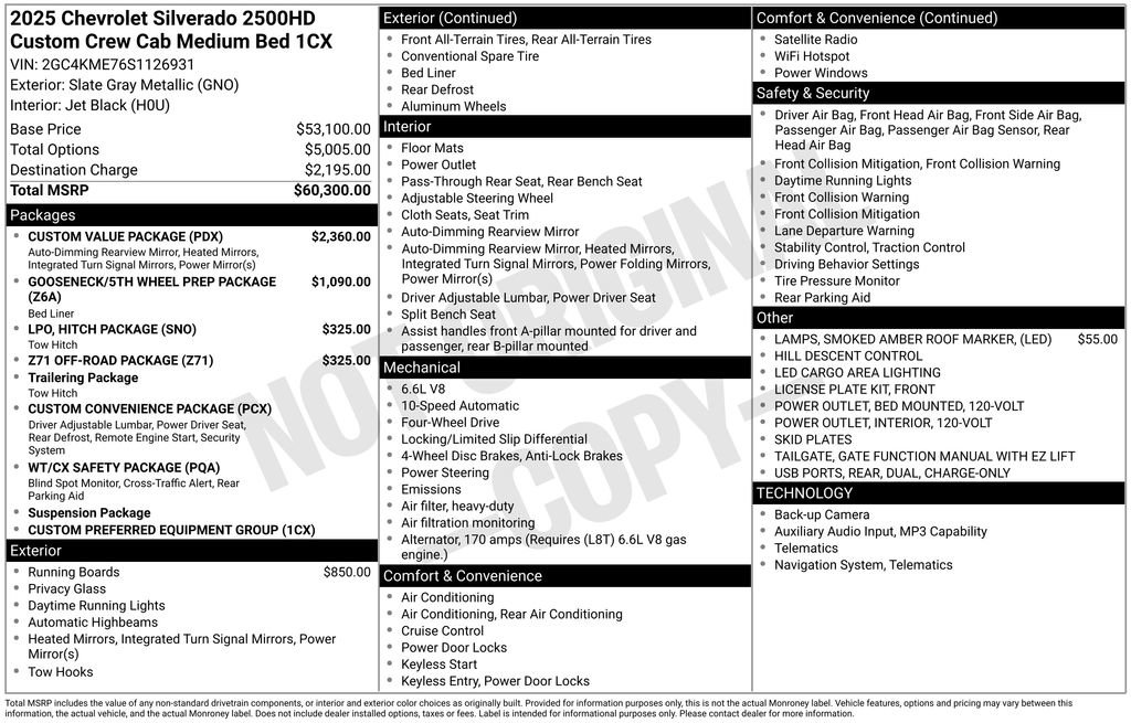 Used 2025 Chevrolet Silverado 2500 Custom w/ Custom Value Package AWD/4WD image 59