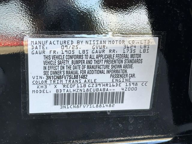 New 2025 Nissan Versa SR w/ Trunk Package FWD image 25