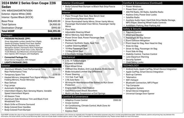 Used 2024 BMW 228i Gran Coupe w/ Premium Package image 46