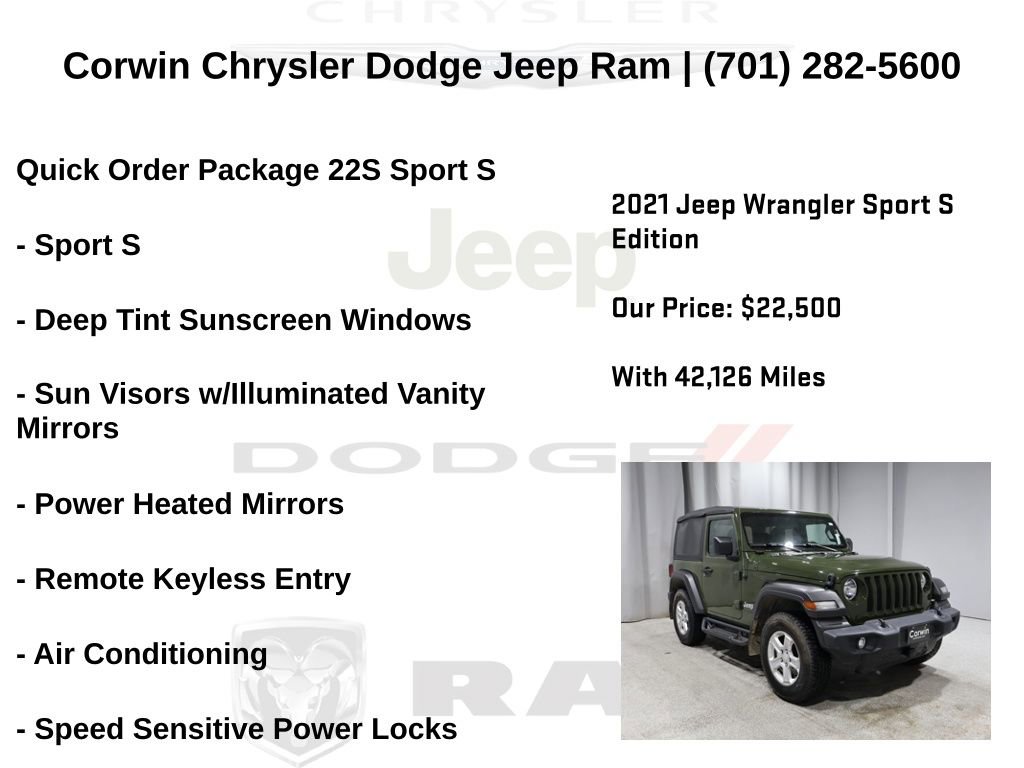 Certified 2021 Jeep Wrangler Sport S image 7