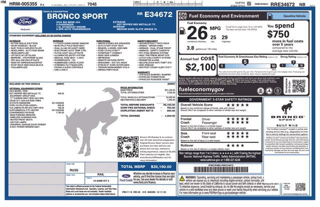 Used 2024 Ford Bronco Sport Big Bend w/ Convenience Package AWD/4WD image 36