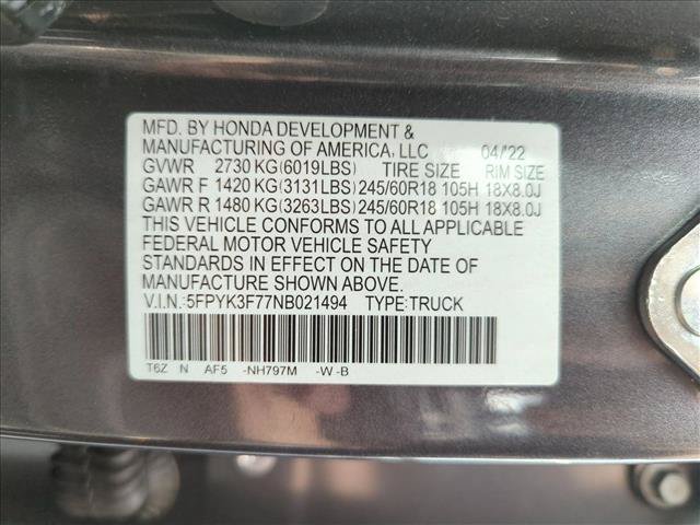 Certified 2022 Honda Ridgeline RTL-E image 24