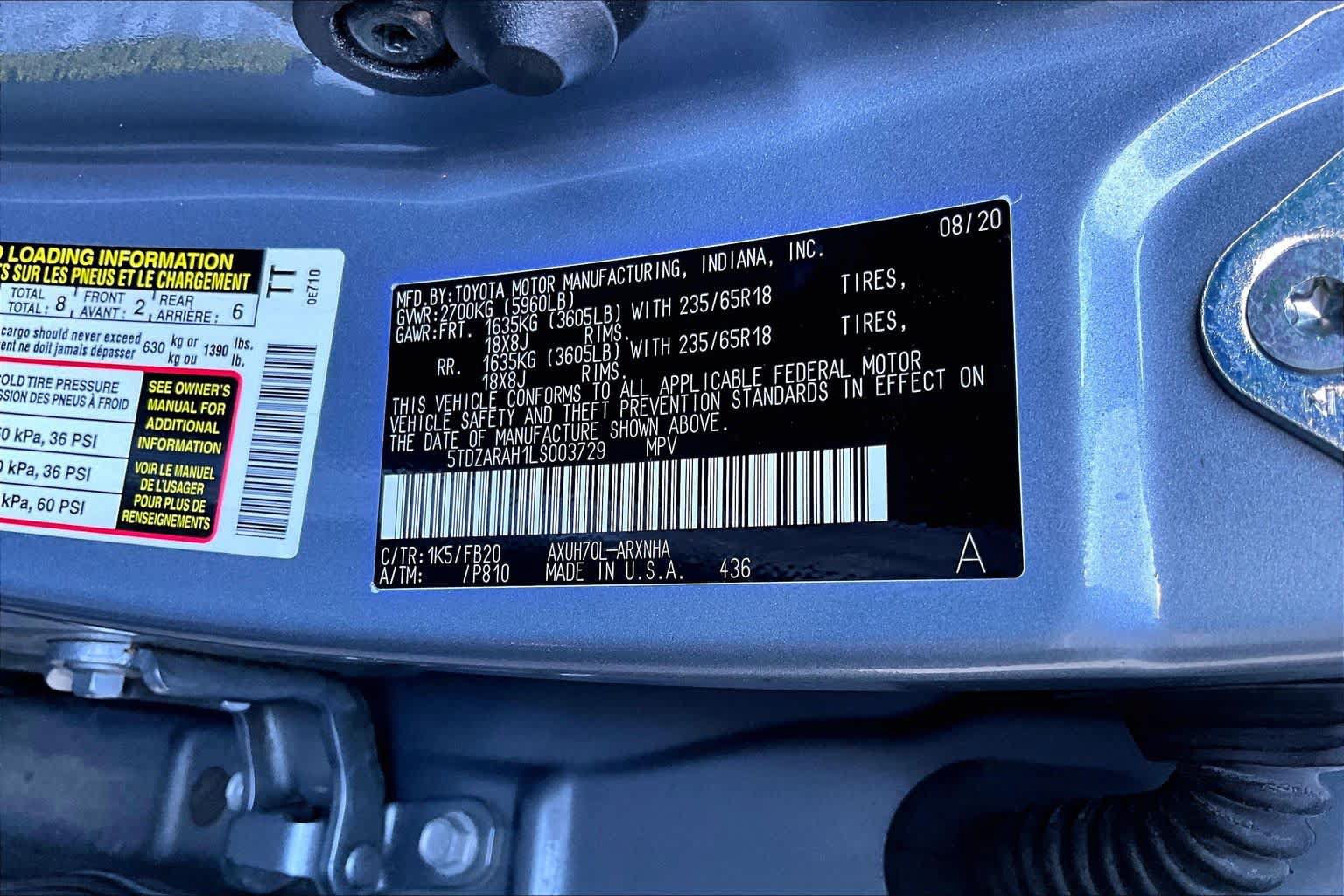 Certified 2020 Toyota Highlander LE FWD image 34
