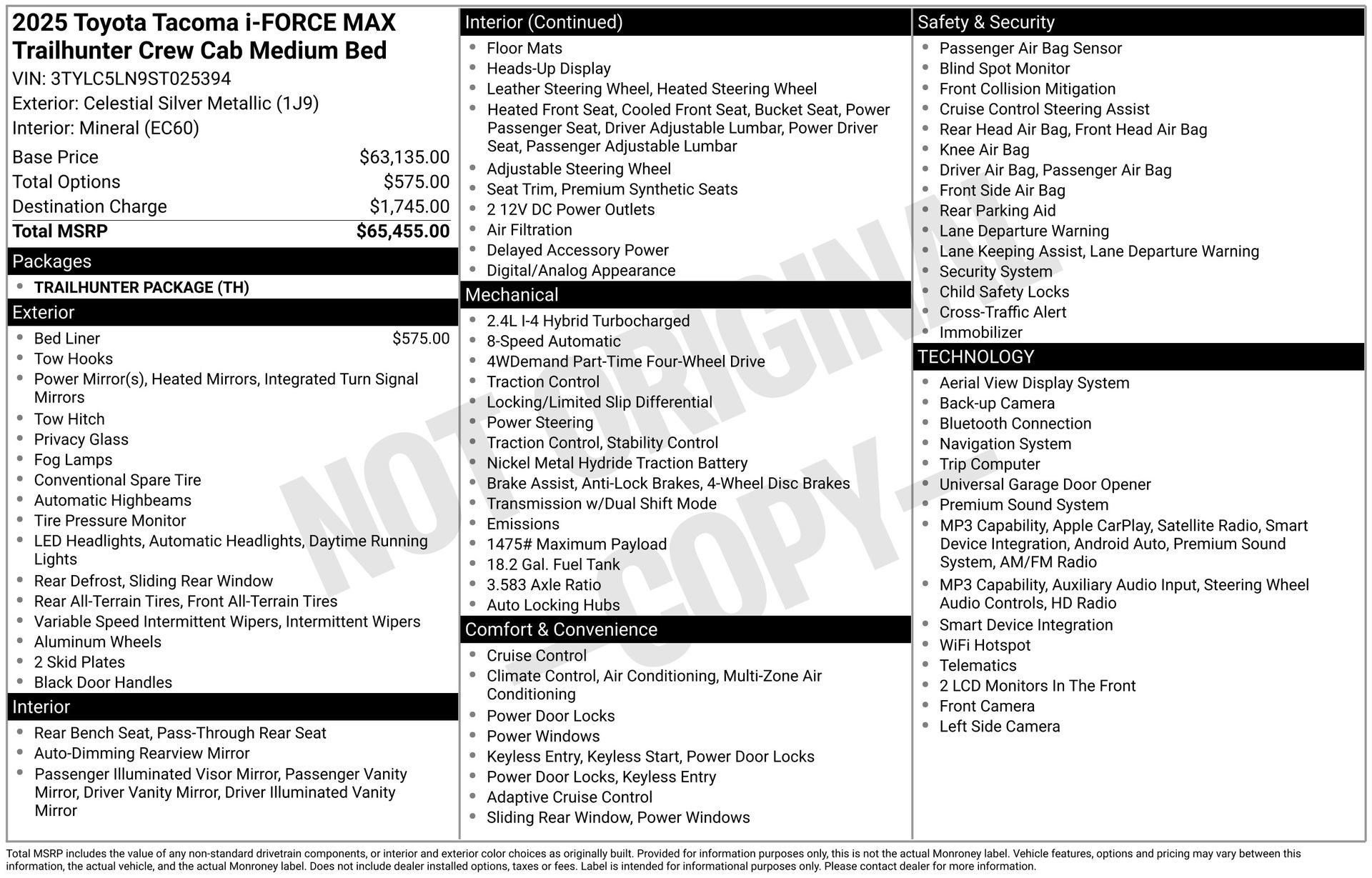 Certified 2025 Toyota Tacoma 4x4 Double Cab Hybrid image 33