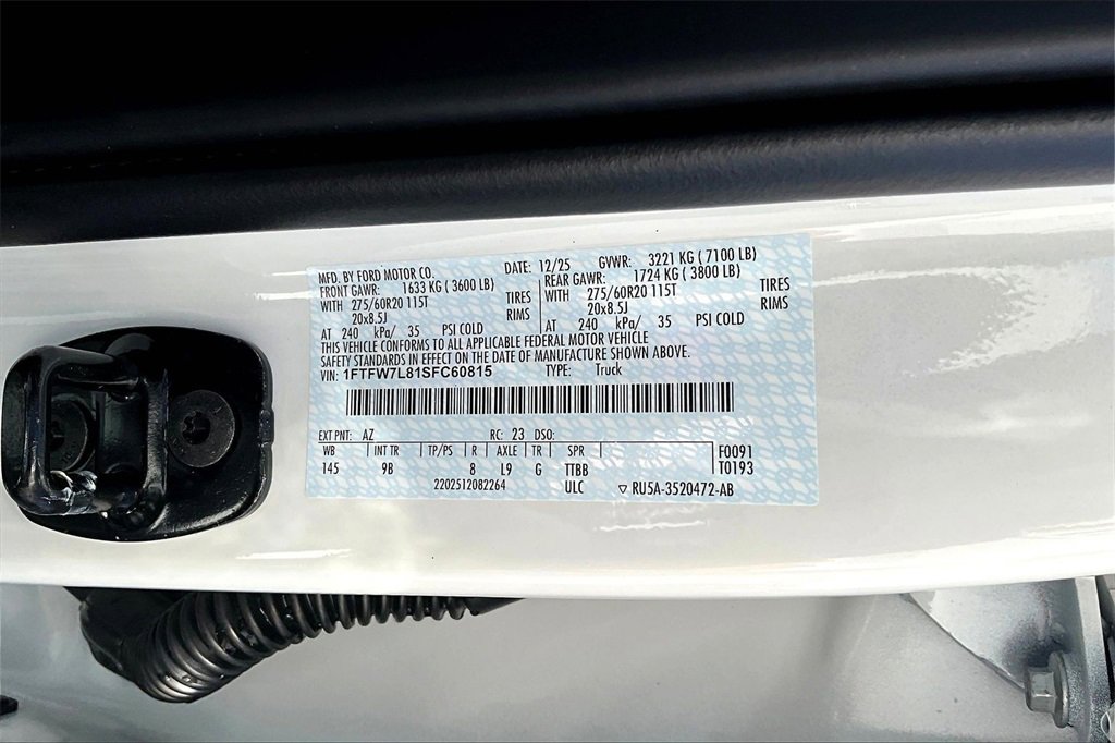 New 2025 Ford F150 Platinum w/ Equipment Group 702A High image 8