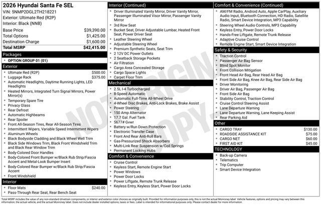 New 2026 Hyundai Santa Fe SEL AWD/4WD image 44