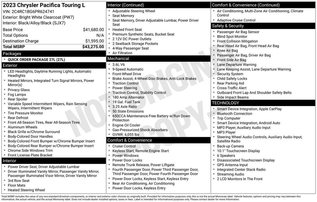 Certified 2023 Chrysler Pacifica Touring-L FWD image 7