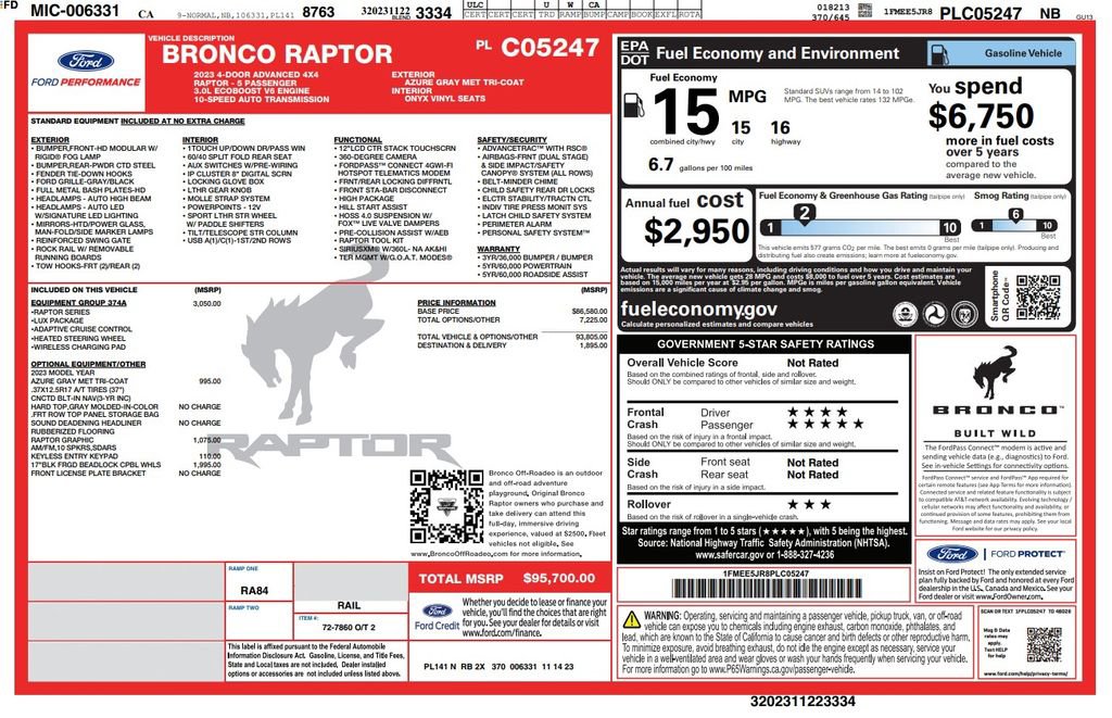 Used 2023 Ford Bronco Raptor AWD/4WD image 4