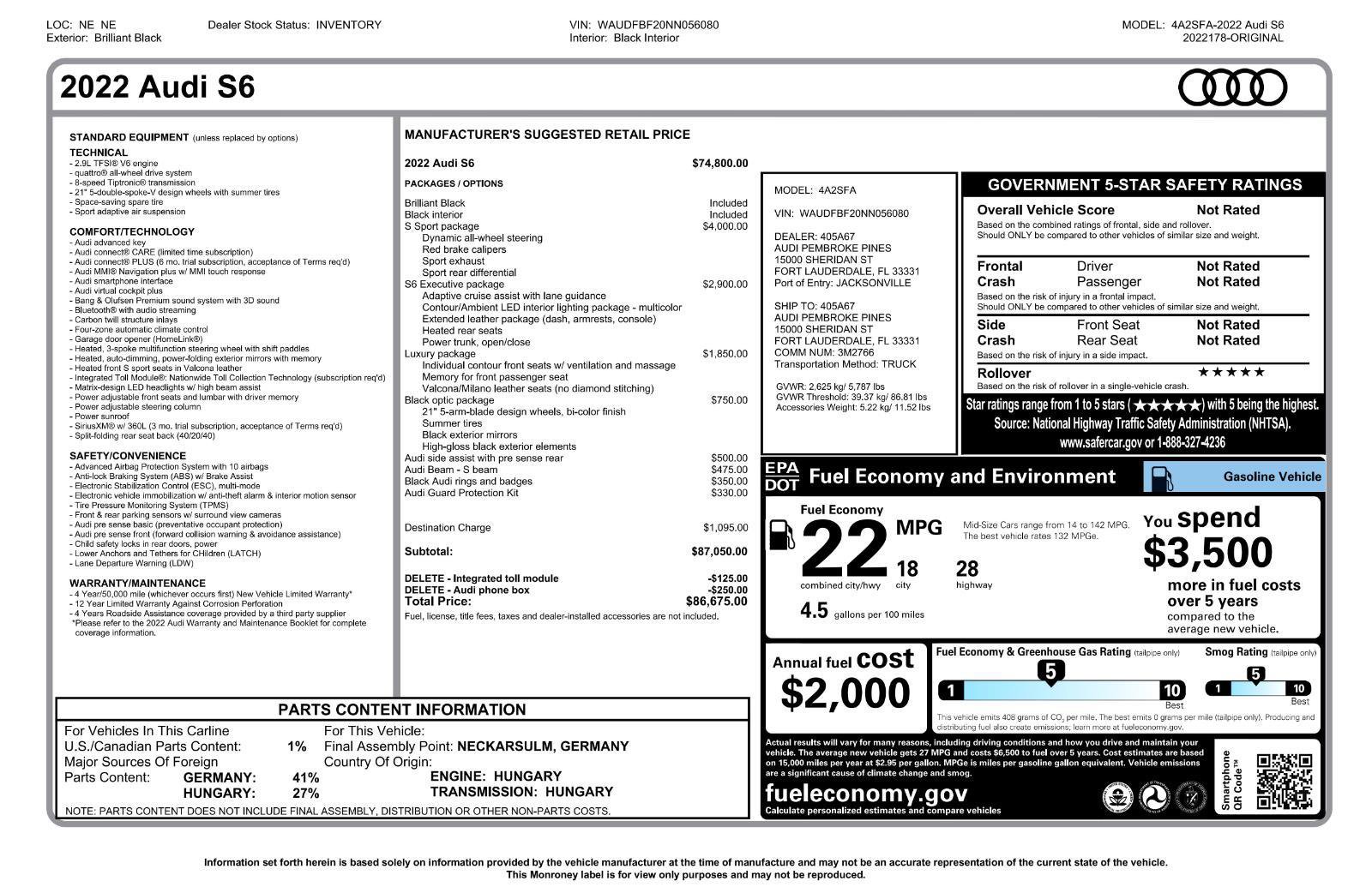 Used 2022 Audi S6 Premium Plus image 11