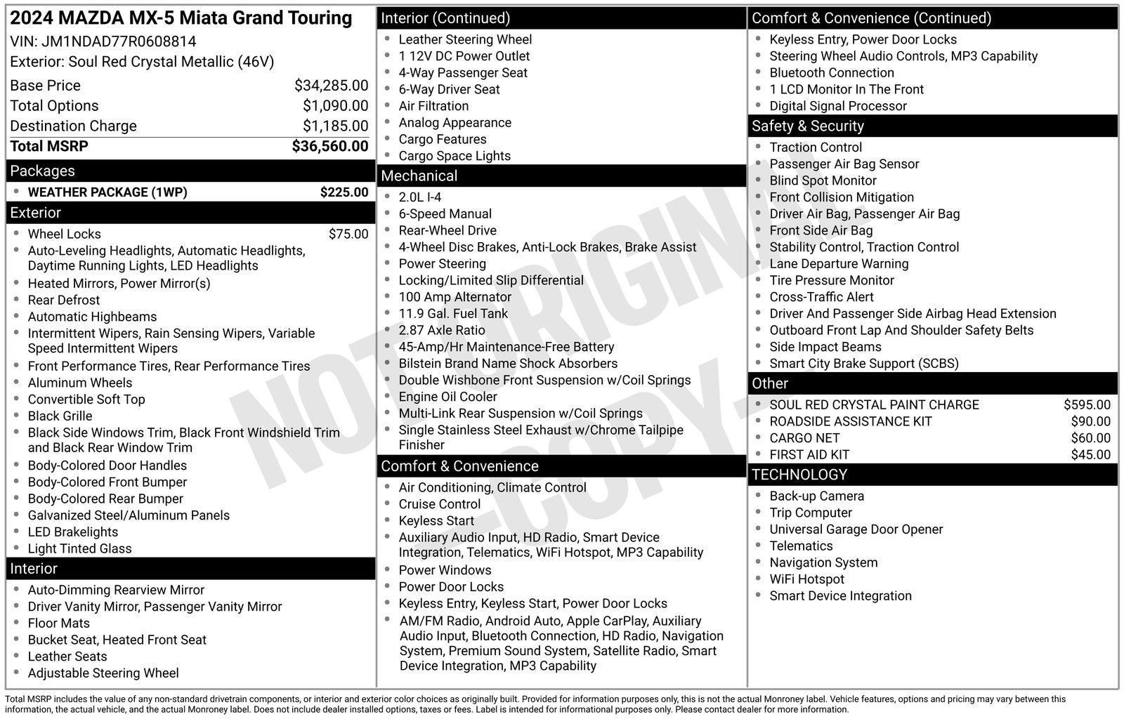 Certified 2024 MAZDA MX-5 Miata Grand Touring w/ Weather Package image 29
