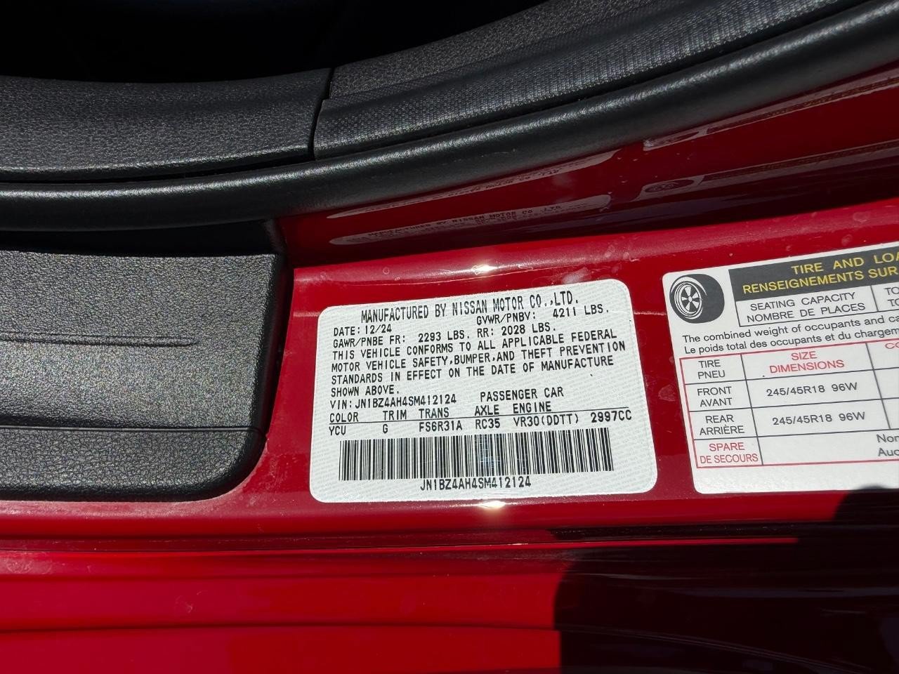 Used 2025 Nissan Z Sport w/ Floor Mat Package RWD image 21