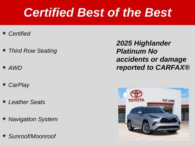 Certified 2025 Toyota Highlander Platinum AWD/4WD image 40